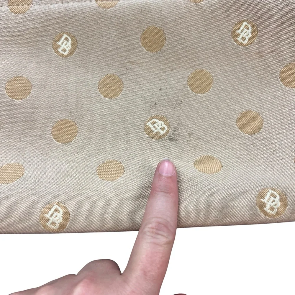 Dooney‎ & Bourke Beige Polka dot Satchel with Logo Pattern Shoulder Bag